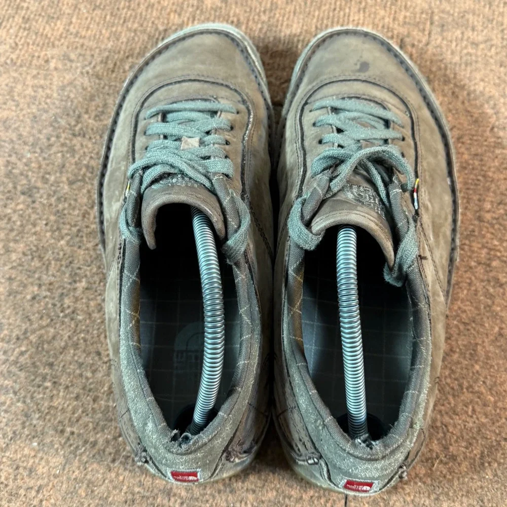 C+ The North Face Mens Base Camp Moccasin Brown Leather Sneakers AX6P Size 9.5